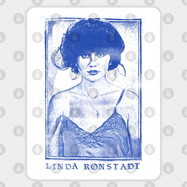 Linda Ronstadt /// Faded Retro 1970s Style Fan Art Design Sticker by DankFutura